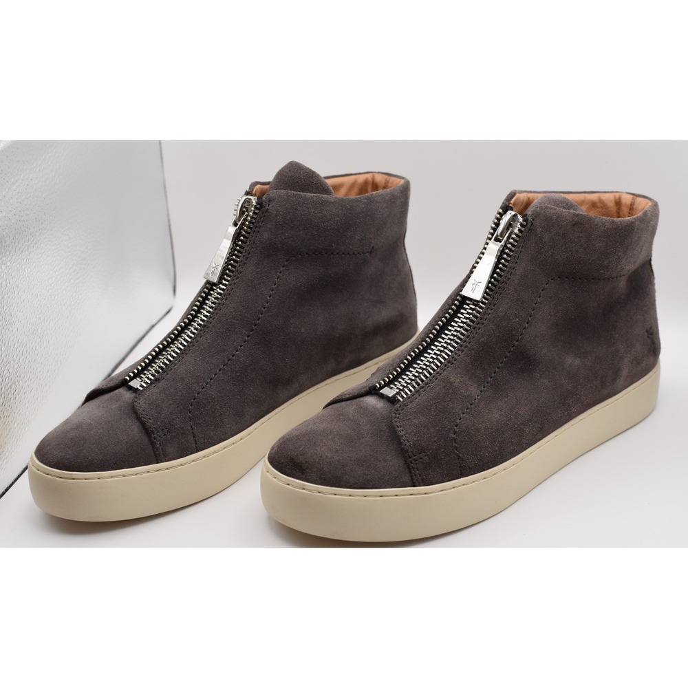 Frye Ivy Zip High Top Sneaker Boot Brown Suede Womens 9M Ankle Minimalist